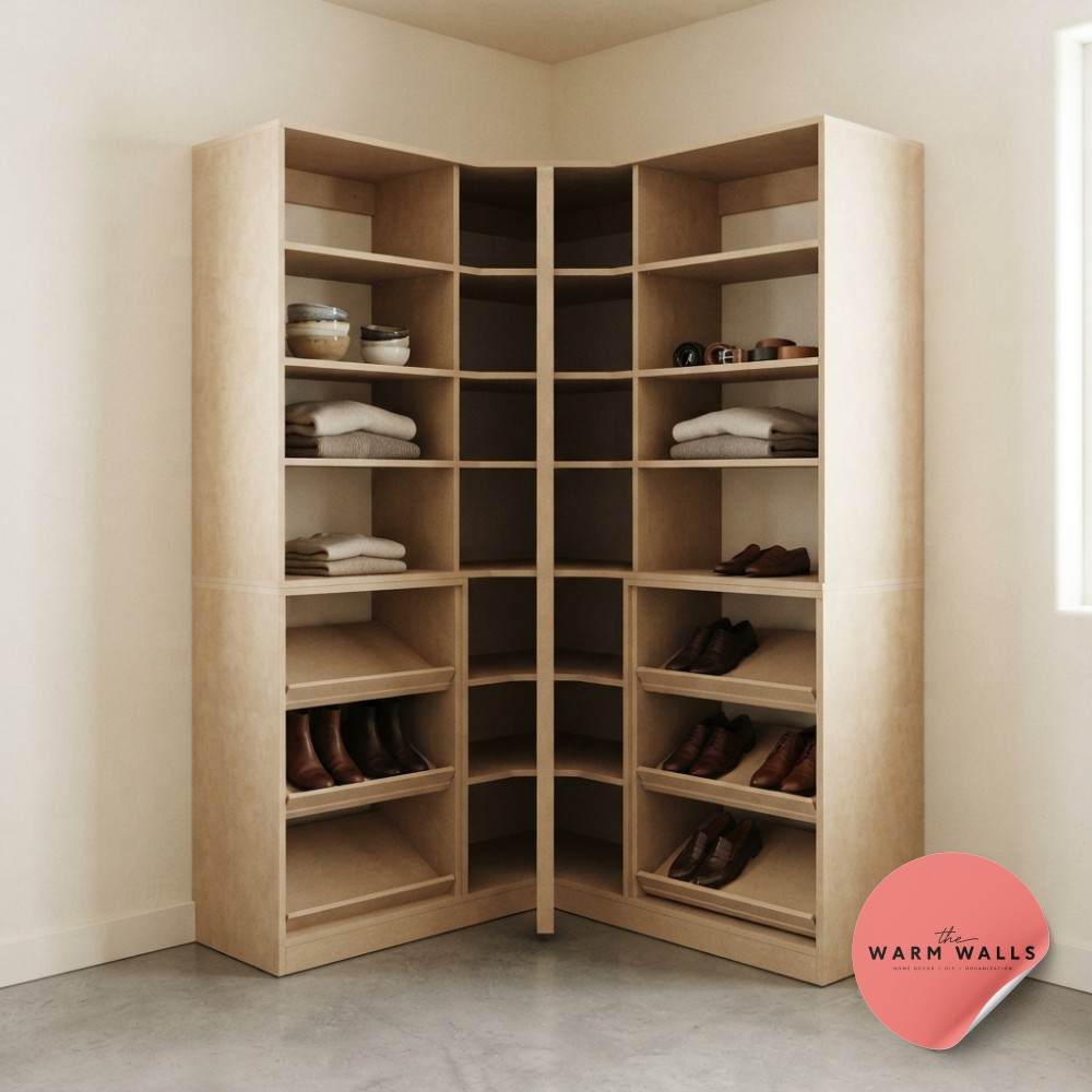 Galvanized steel closet shelving with pegboard organizes bins, gear, and towels in a utility closet.