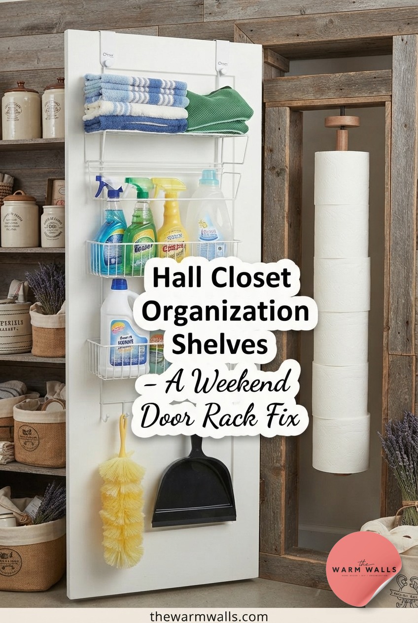 Hall Closet Organization Shelves - A Weekend Door Rack Fix