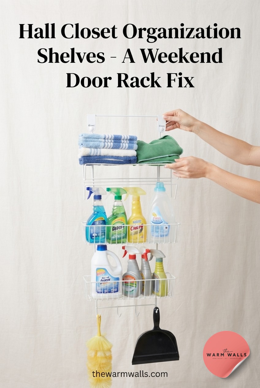 Hall Closet Organization Shelves - A Weekend Door Rack Fix